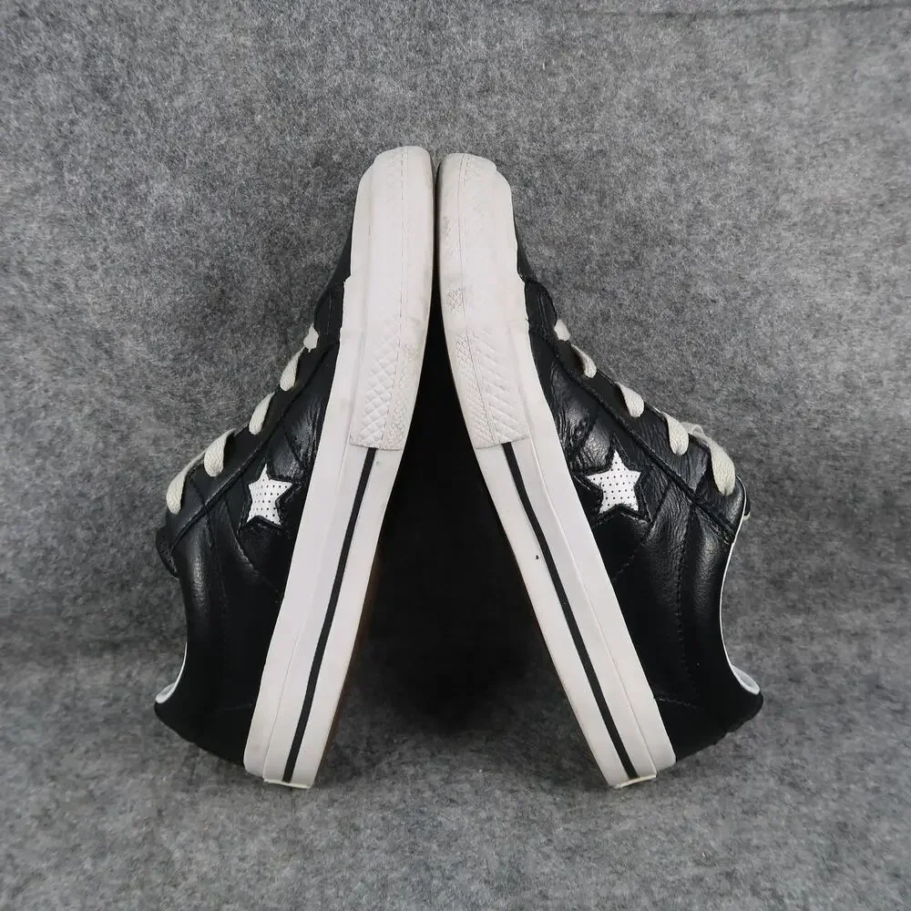 Converse Shoes Kids 3 Sneakers One Star Ox Junior Black Leather Trainer Lace Up